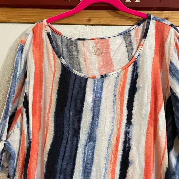 Cato Tops - CATO EST 1946 SIZE 23/24W TOP SCOOPED NECK LINE SHORT SLEEVE POLYESTER & MODAL